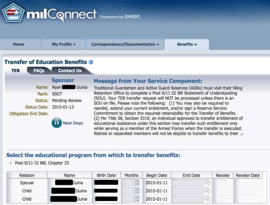 GI Bill Transfer